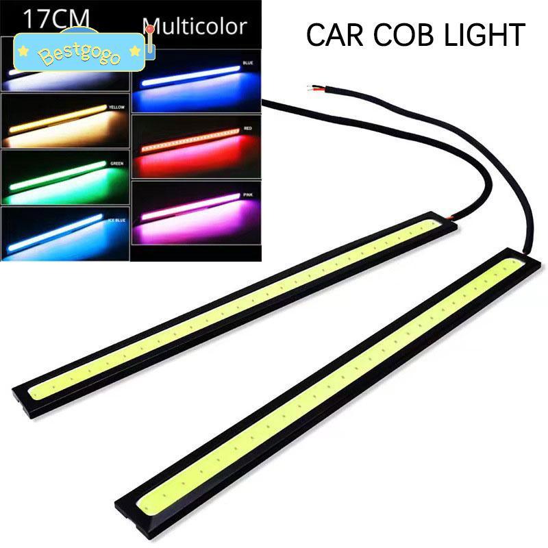 [Bestgogo-t] แถบไฟวิ่งกลางวันสําหรับรถยนต์แถบไฟตกแต่ง Super Bright 12V ไฟ Led Strip สําหรับรถยนต์ 17 ซม.