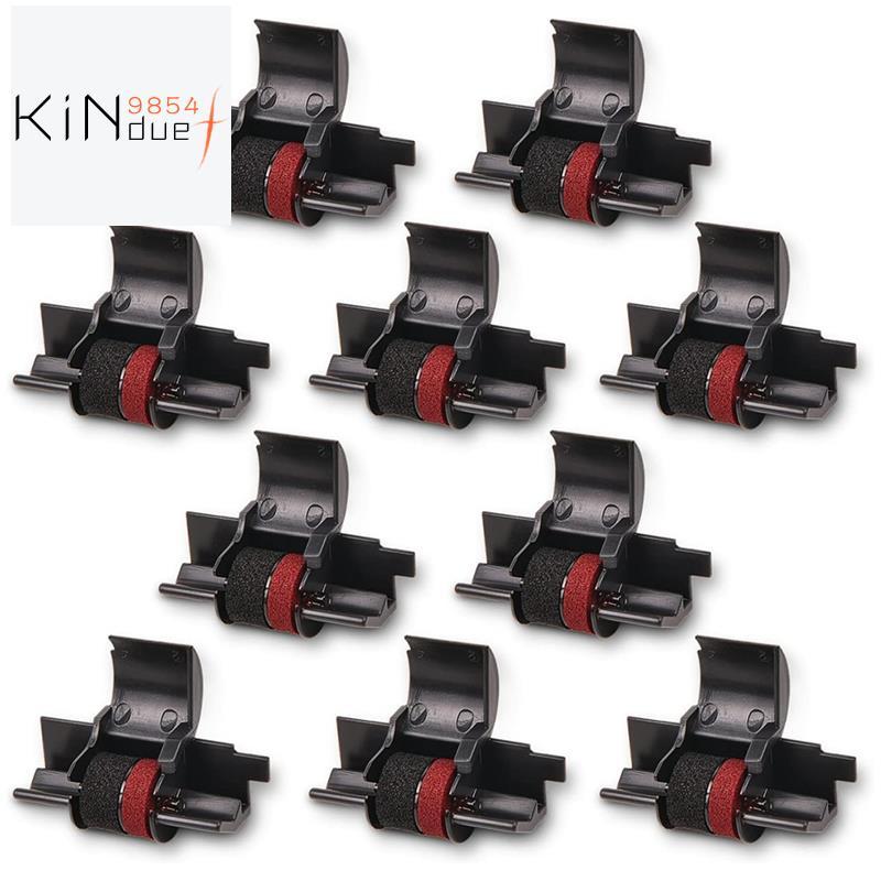 10 ชิ้นเครื่องคิดเลขเครื่องพิมพ์ริบบิ้นหมึกสีดําและสีแดงลูกกลิ้งเครื่องพิมพ์ริบบิ้น IR40T IR-40T สํา