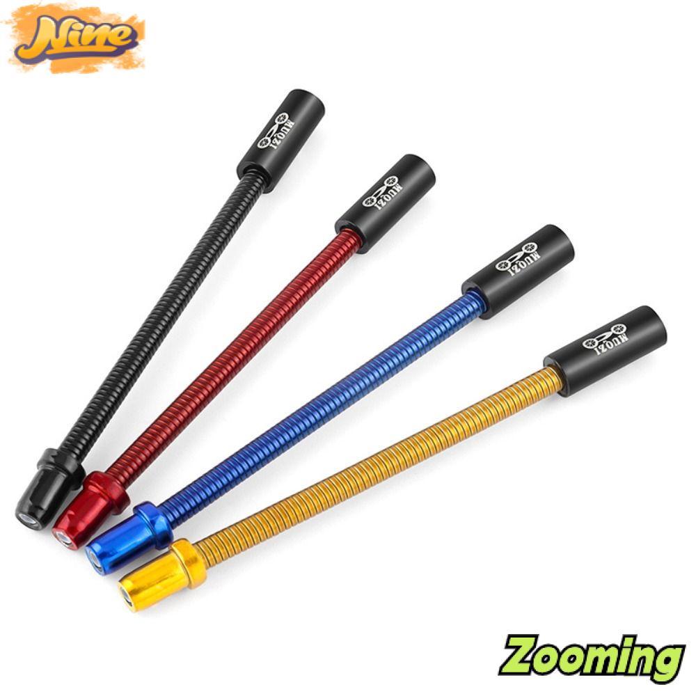ZOOMING V ข้อศอกเบรกสำหรับจักรยาน MTB ทำจากอลูมิเนียมอัลลอยด์ มีท่อยืดหยุ่นได้ และคู่มือสายเคเบิลสแตนเลสคุณภาพสูง