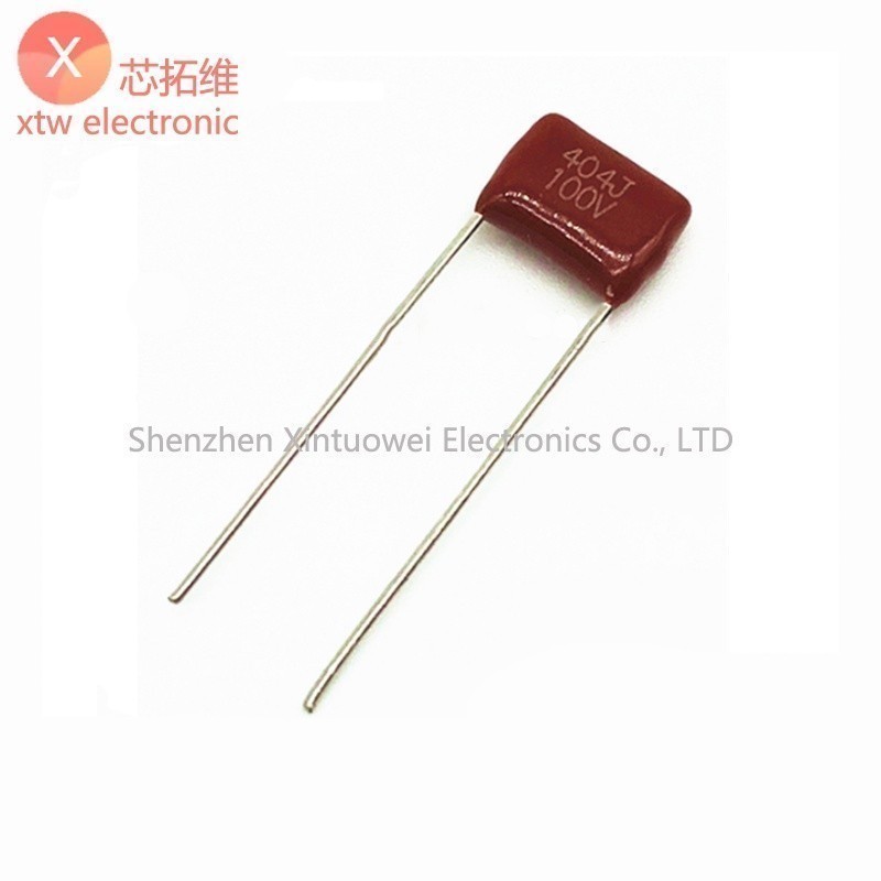 (10 ชิ้น) ตัวเก็บประจุฟิล์ม CBB ไร้สาย CL21X 404J100V 0.4UF 400NF Pin Pitch = 7.5 มม.