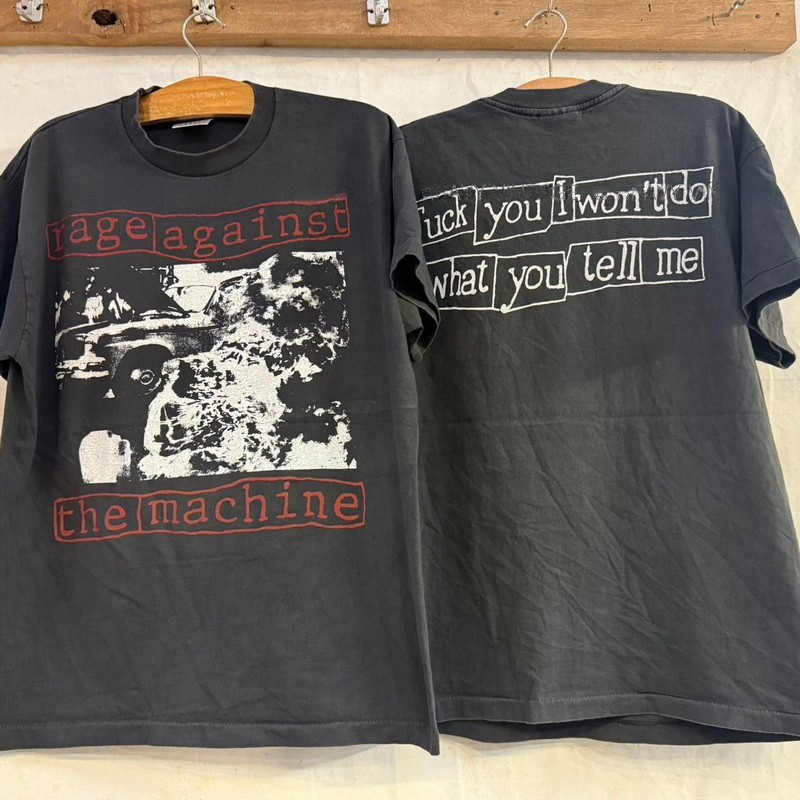 เสื้อยืดคอตตอน 100% Rage Against The Machine สไตล์วินเทจ เหมาะกับคอเพลงร็อคและสวมใส่ทุกวัน สบายตัว S-5XL