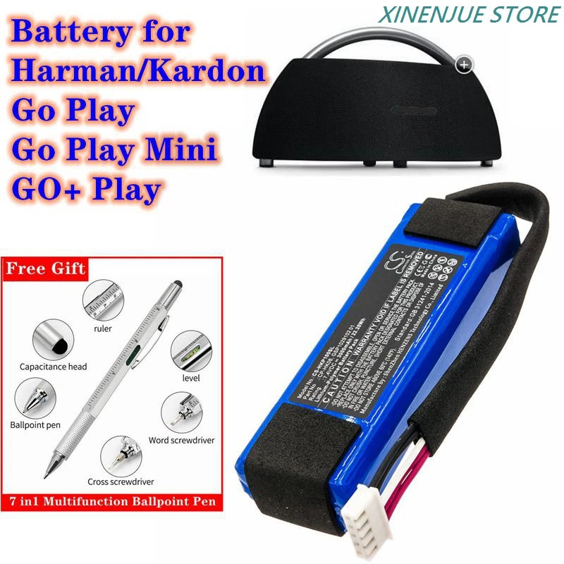 ลําโพงแบตเตอรี่ 7.4V/3000mAh GSP1029102 01, CP-HK06 สําหรับ Harman/Kardon Go Play, Go Play Mini, GO+