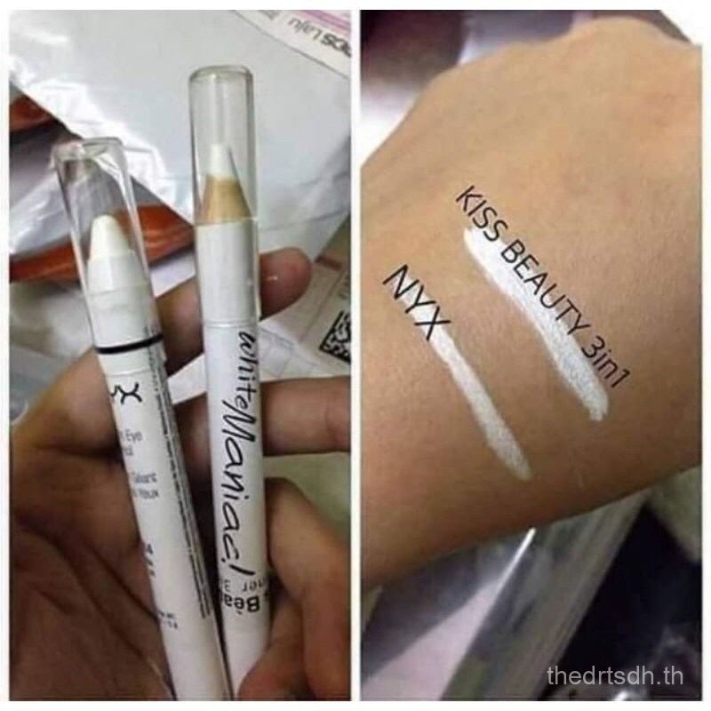 ใหม่ KISS BEAUTY WHITE MANIAC EYELINER PENCIL กันน้ํา KAJAL EYELINER อายไลเนอร์ PUTIH JLMQ