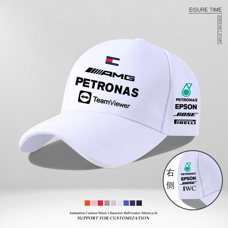 [มีสินค้าในสต็อก] หมวกแก๊ปทรง Duckbill สำหรับทุกเพศ ทีมแข่งรถ Mercedes-Benz F1 Racing Team Hamilton ป้องกันแสงแดดสำหรับก