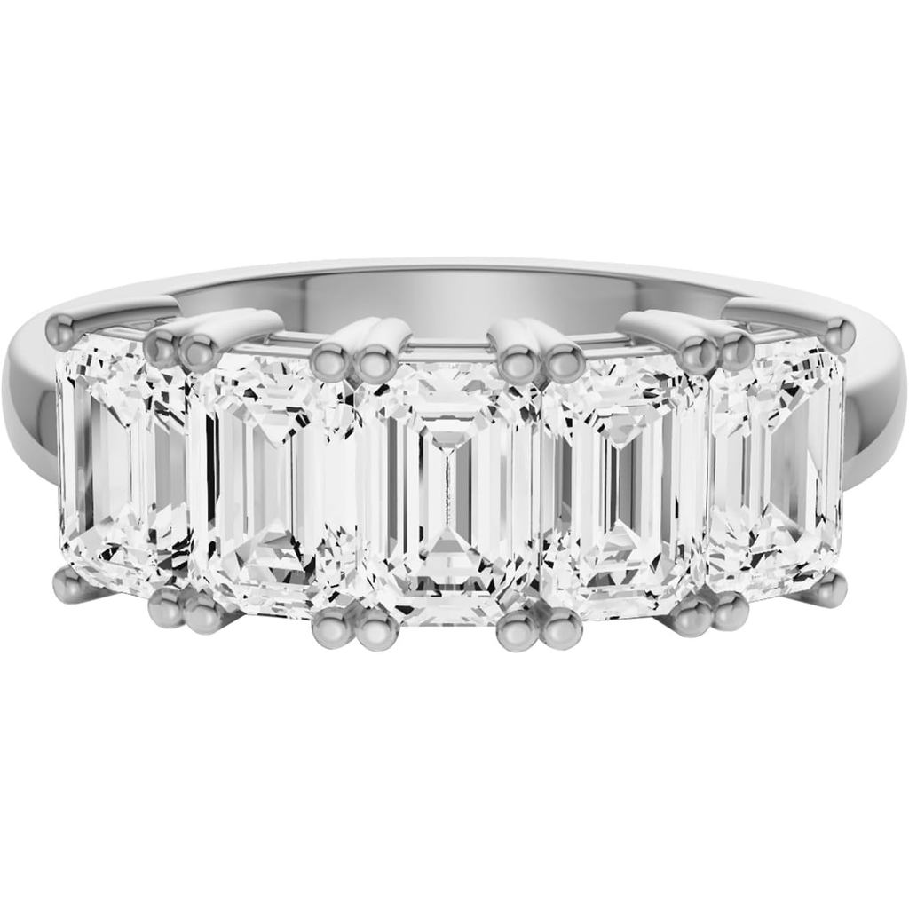 Diamond2Deal 14k Yellow หรือ Gold Lab Grown Diamond 5-Stone Wedding Anniversary Band Ring (สี DIY, V