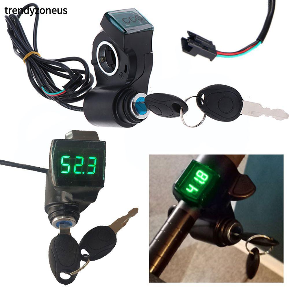 TRENDYZONEUS E-Bike Thumb Throttle Accessories Scooter Motorcycle Digital Voltmeter Battery Level Di