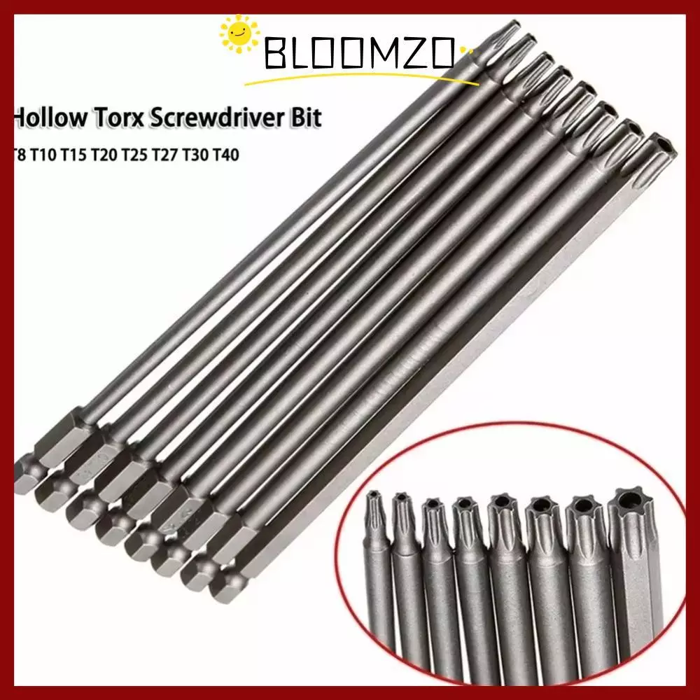in stockBLOOMZO 8PCS Torx ไขควงชุด Bit, 100 มม.150 มม.200 มม.T8-T40 Hex หัว Allen ประแจเจาะ Bits ชุด, อุปกรณ์ฮาร์ดแวร์ 1/4 นิ้วไฟฟ้าหกเหลี่ยมเจาะ