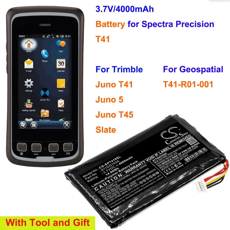 แบตเตอรี่ S11DG103A สําหรับ Spectra Precision T41, สําหรับ Trimble Juno T41,Juno 5,Juno T45, Slate, 