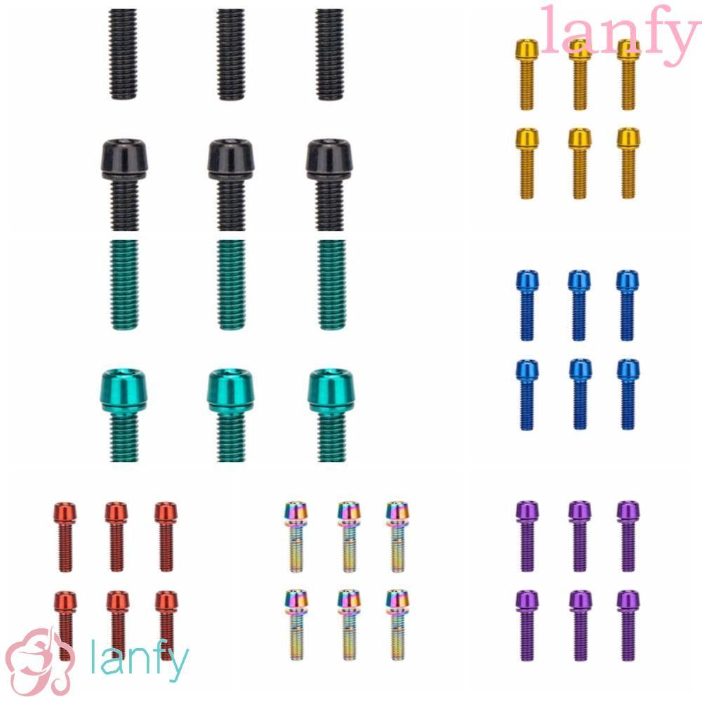 LANFY 6PCS จักรยาน Stem Bolts, สแตนเลสทนต่อการกัดกร่อนจักรยาน Riser สกรู, MTB ทนทานด้ายแน่นไม่เป็นสนิมง่ายสําหรับจักรยานเสือหมอบ/แฮนด์จักรยาน/Rinding