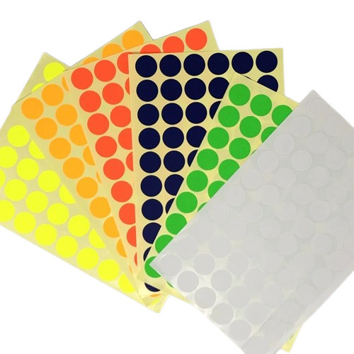 Uni Classic Round Sticker D16 White & Colour