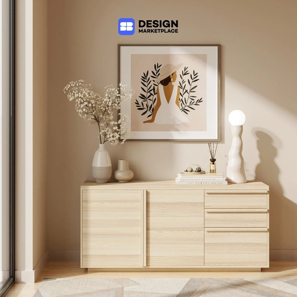 SB Design Square ตู้เตี้ย ขนาด 150 ซม. รุ่น Aleece (W150xD42xH70 ซม.) แบรนด์ SB FURNITURE