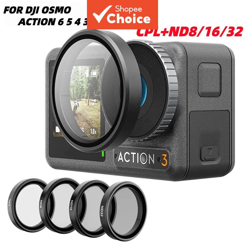ชุดฟิลเตอร์อลูมิเนียมอัลลอยด์ CPL ND8 ND16 ND32 สําหรับอุปกรณ์เสริมเลนส์ DJI Osmo Action 6 5 4 3 Pro