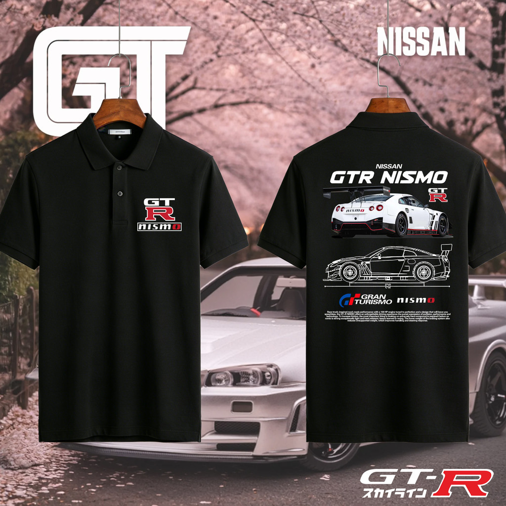 【สินค้าพร้อมส่ง】เสื้อโปโลสปอร์ต Nissan GTR Polo T-shirt ผ้าฝ้ายแท้ Nismo GTR R35 R32 Sport Polo S-3XL Cotton Unisex