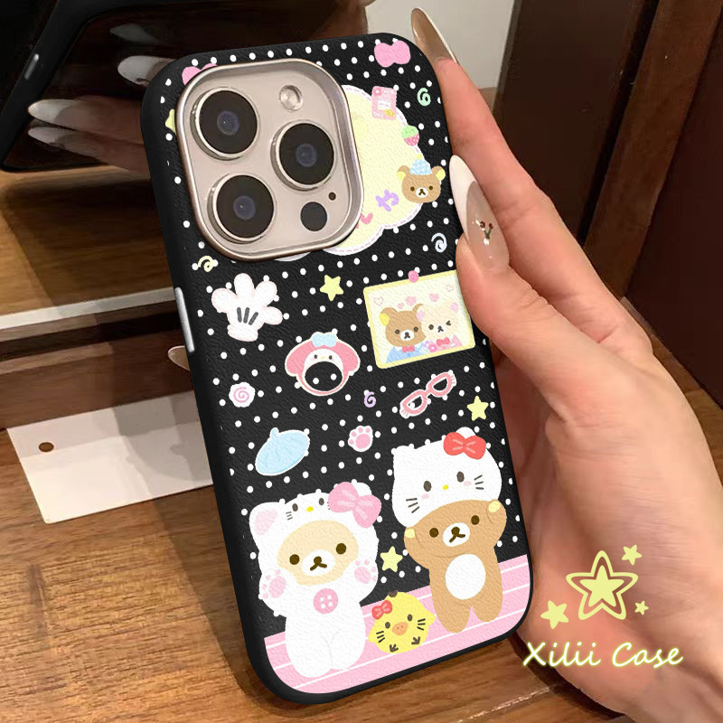 เคสผิวหนัง ลายมีโลดี้ ริลัคคุมะ คู่รัก น่ารัก สไตล์ฮิต สำหรับiPhone 16 11 17 13 AIR 14 15 12 Pro Max 15 16 Plus XR X ราคา ถูกที่สุด ดีลบีเคเค แกลเลอรีภาพที่ 2