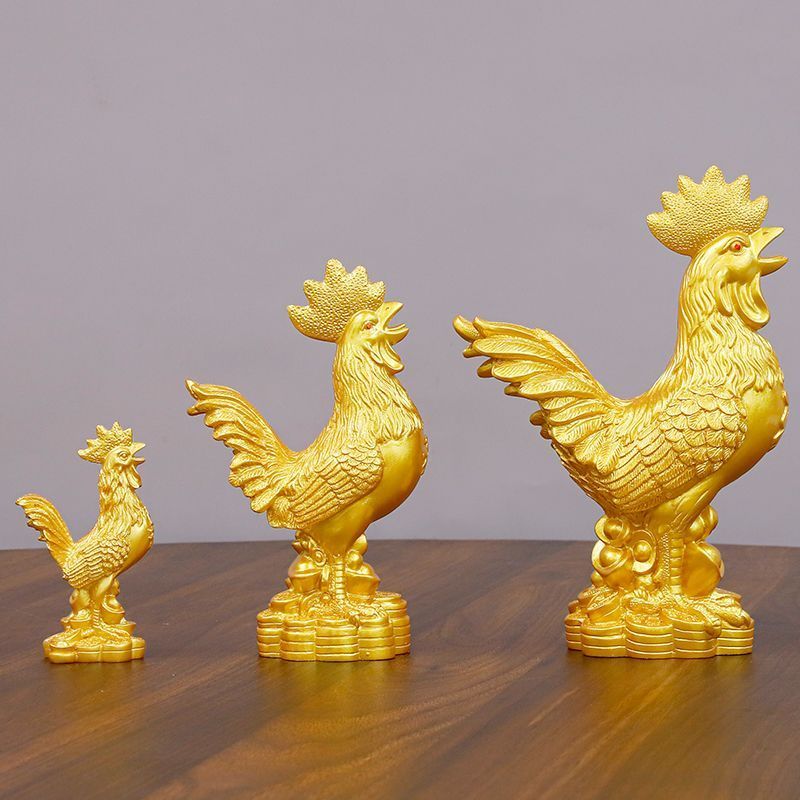 โชคดีโชคลาภ/โชคลาภไก่ทองเครื่องประดับจําลองไก่ใหญ่รุ่ยอี๋เ รูปที่ 3