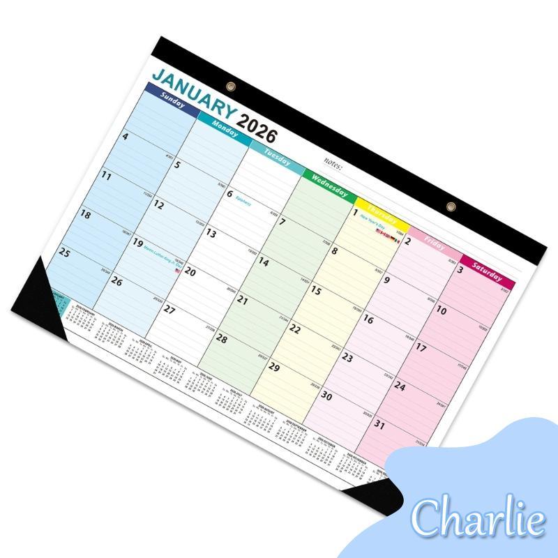 Char 2026-2027 Wall Calendar Planner ปฏิทิน 18 เดือน Runs จาก Jan 2026-มิถุนายน 2027