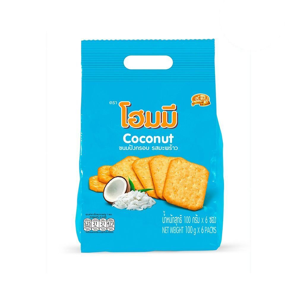 [สินค้าส่งด่วน] โฮมมีแครกเกอร์ มะพร้าว 100 กรัม X6 HOMEY COCONUT 100 G. X6