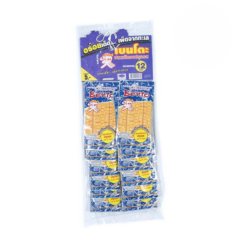[สินค้าส่งด่วน] เบนโตะ ปลาหมึกอบปรุงรส 4 กรัม X12 BENTO SQUID SEAFOOD SNACK 4 GX12 PCS