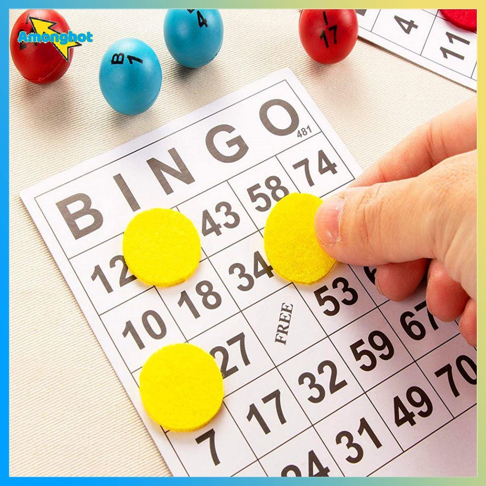 Amonghot> 60 การ์ด Bingo ที่ไม่ซ้ํากัน BINGO การ์ดเกมความบันเทิงสําหรับเด็กแบบดิจิตอลใหม่