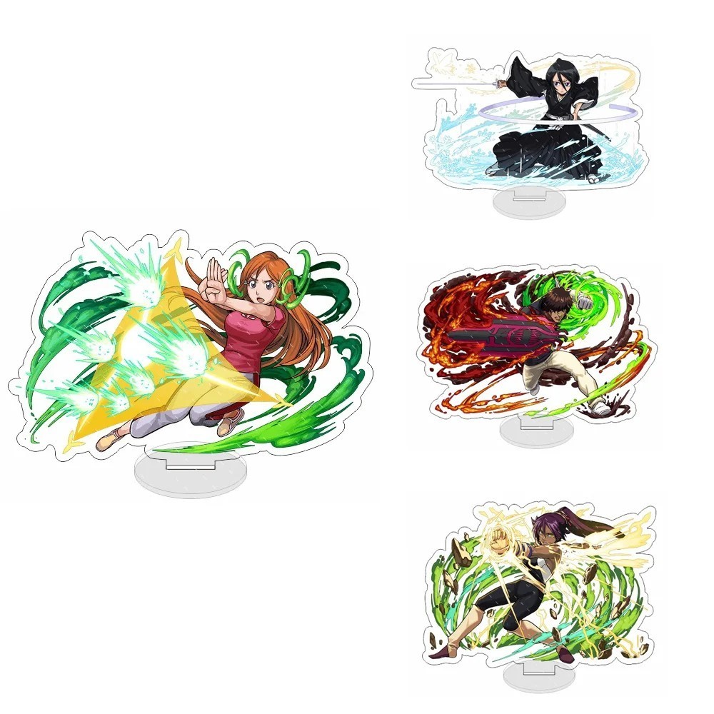 อะนิเมะ Bleach Standee รุ่น Kurosaki Ichigo Kuchiki Rukia Inoue Orihime Mica ตกแต่งอย่างมาก