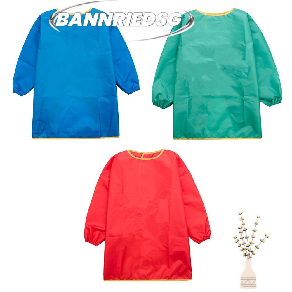 BANNRIEDSG989YR ผ้ากันเปื้อนแขนยาว, School Art Craft Drawing Painting Sand Tower Smock Apron, PVC Pa