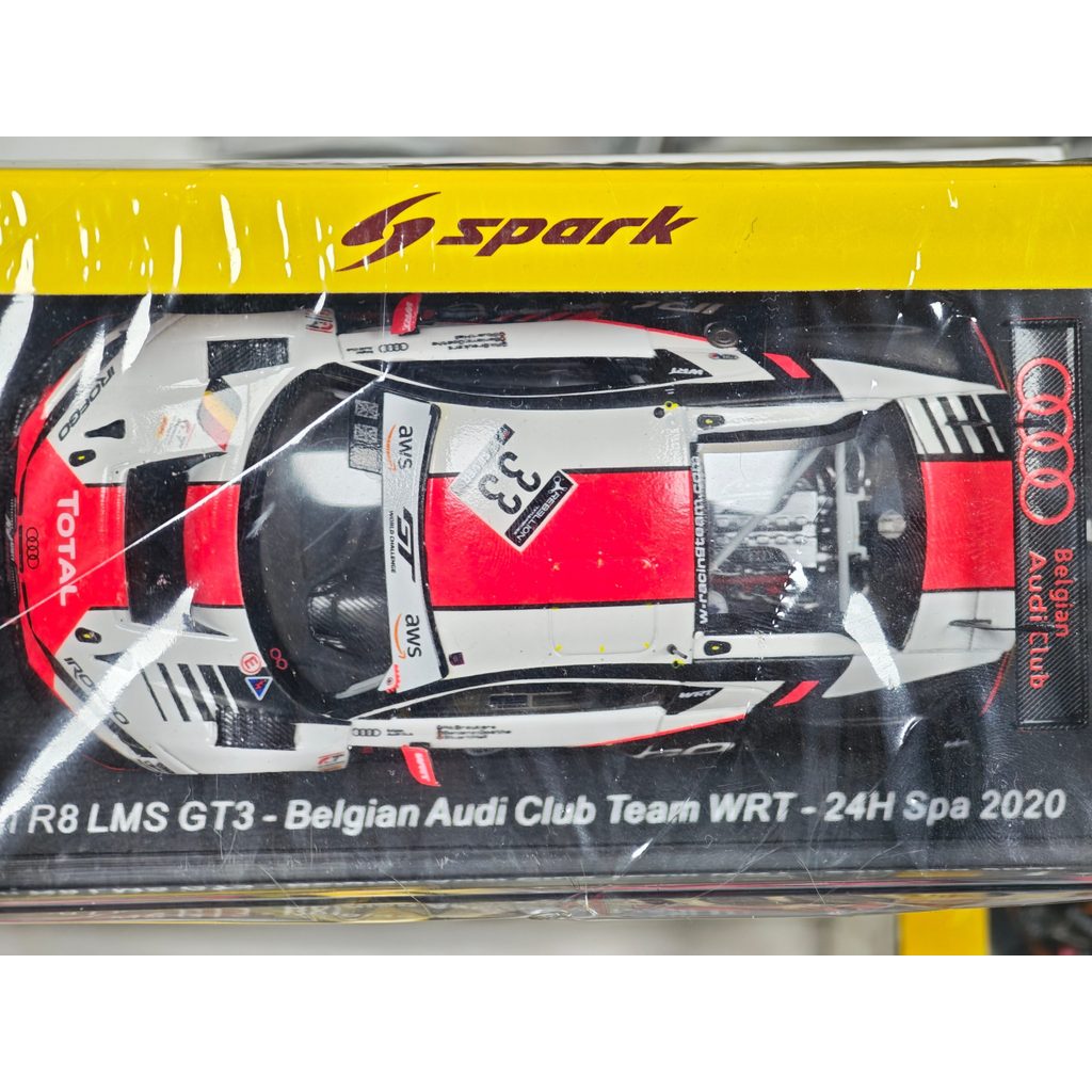 Spark 1 43 赛车模型 spark (10 aws TOTAL NOTE838. 8 awsเบลเยียม IRO 啊 R8 LMS GT3-เบลเยียม Audi Club Team 