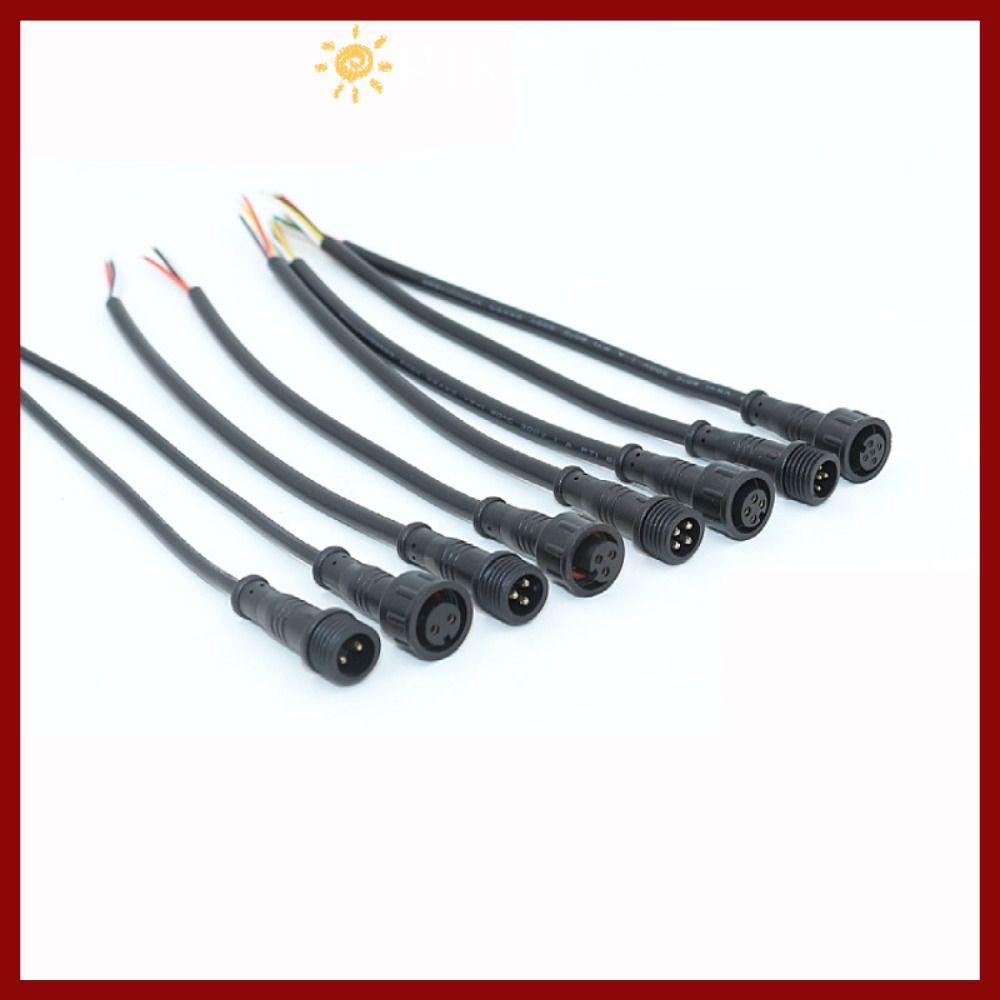 PTKFPT09 2Pin 3Pin 4Pin แจ็ค, IP67 สายสีดําชายหญิง LED Connector, ไฟ LED 20 ซม.2Pin 3Pin 4Pin สายไฟก
