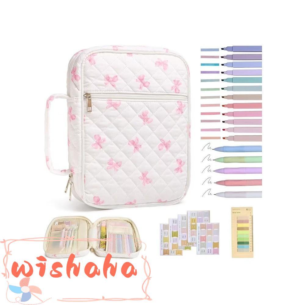 WISHAHA Bible Cover Bag, การออกแบบดอกไม้ Handle Bible Cover , กระเป๋าซิป Bible Journaling Kit Church