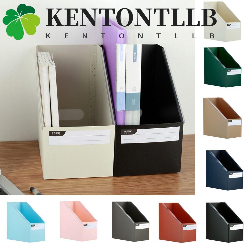 KENTONTLLB กล่องเก็บหนังสือตั้งโต๊ะ, กล่องเก็บหนังสือแบบพับได้ A4 กันน้ํา, กล่องเก็บแฟ้มเอกสารพลาสติกความจุขนาดใหญ่ที่เรียบง่ายนักเรียน