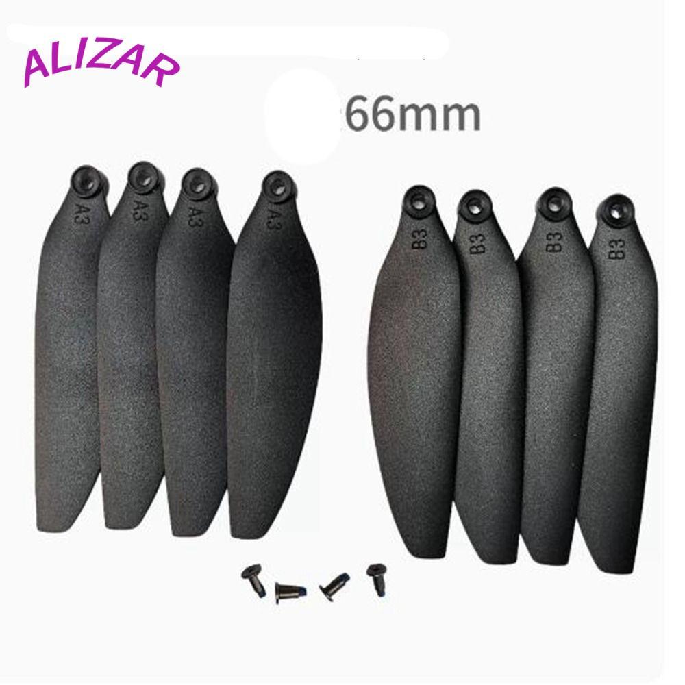 ALIZAR รีโมทคอนโทรล Drone อะไหล่,พลาสติกสีดําพับใบพัด, 58 มม./66 มม.Universal Quadcopter อะไหล่ใบมีด