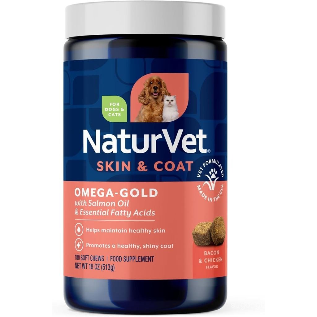 NaturVet – น้ํามันปลาแซลมอนโอเมก้าพลัส | พอร์ต Healthy Skin & Gloss t | ปรับปรุงด้วย DHA EPA Omega3 