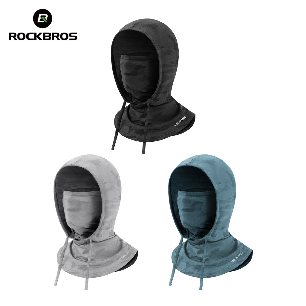 【TH Delivery】ROCKBROS หน้ากากคลุมศีรษะกันแดด ผ้าไหมน้ำแข็ง UPF30+ ระบายอากาศดี แห้งเร็ว ปรับและถอดได้ เหมาะสำหรับหน้าร้อนและกิจกรรมกลางแจ้ง
