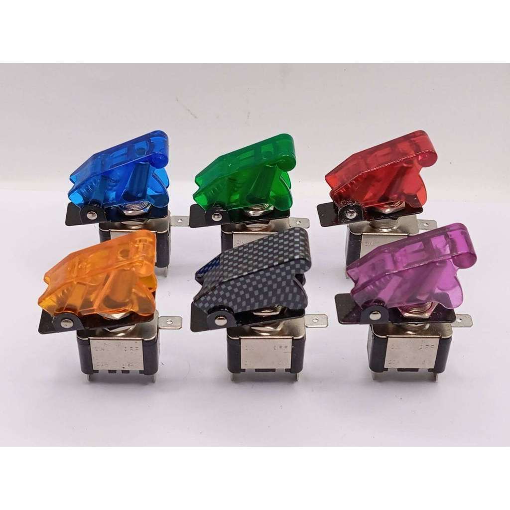 Good สวิตช์โยกแบบมีฝาครอบ (Toggle Switch with Safety Cover) สไตล์เครื่องบิน 12v พร้อมส่งจากไทย🇨🇷🛻