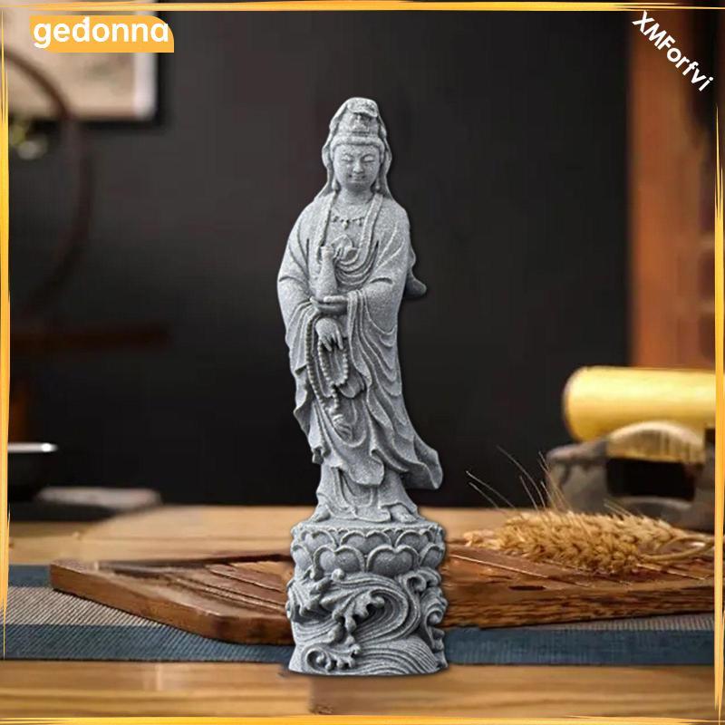 [gedonna] รูปปั้นเจ้าแม่กวนอิมสะสม Kuanyin ตุ๊กตาหินเครื่องประดับตกแต่งสําหรับพิธีขึ้นบ้านใหม่ในร่มส