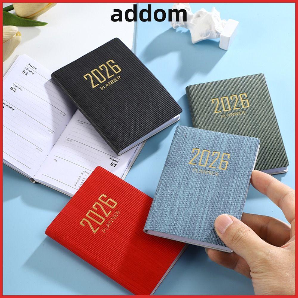 ADDOM 2026 Agenda Book, Pocket A7 Appointment Book, Mini with Calendar Notebooks Students