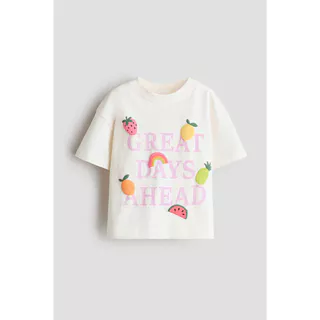 H&M(เอชแอนด์เอ็ม) เสื้อยืดพิมพ์ลาย เด็กผู้หญิง 1322463_2