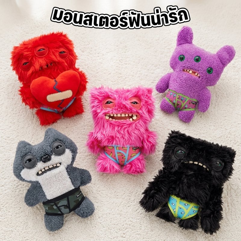 Fuggler Plush Monster ฟันของเล่นน่ารักน่าเกลียดตลกพวงกุญแจกระเป๋า Charm Limited 2026 ของขวัญสะสม