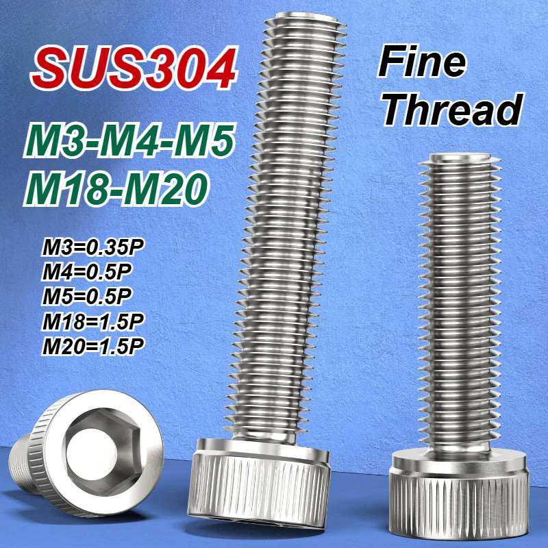 [MX] สกรูหัวจมหกเหลี่ยมสแตนเลส 304, สกรูหัวจมหกเหลี่ยม M3/M4/M5/M18/M20, DIN 9112, สกรูหัวจมหกเหลี่ย