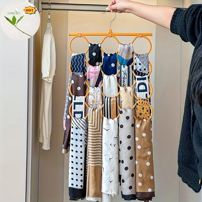 Mud ผ้าพันคอในครัวเรือน Tie Storage Organizer 24 Slot Multifunctional Hanger สําหรับองค์กรตู้เสื้อผ้
