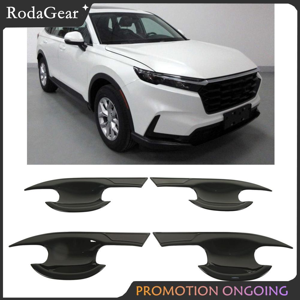 RodaGear KIMISS มือจับประตูชามครอบคลุม 4PCs สำหรับ RS CRV 2023 รถภายนอก Protector Glossy สีดำฝาครอบถ