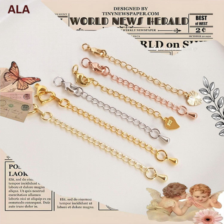 💖ALA เครื่องประดับ DIY💖สี Retention Tail Chain Extension Chain 18K ทองแท้สีขาว Rose Gold สร้อยข้อมือสร้อยคอ DIY เครื่องประดับอุปกรณ์เสริมเครื่องประดับวัสดุ