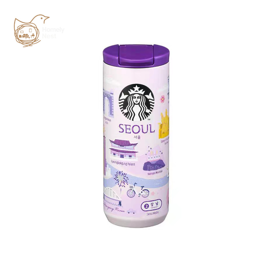 เกาหลี Starbucks City Cup 355ml - Seoul Busan Gangwon Chungcheong Graffiti Design, แก้วสแตนเลสหุ้มฉนวนสําหรับของขวัญท่องเที่ยว