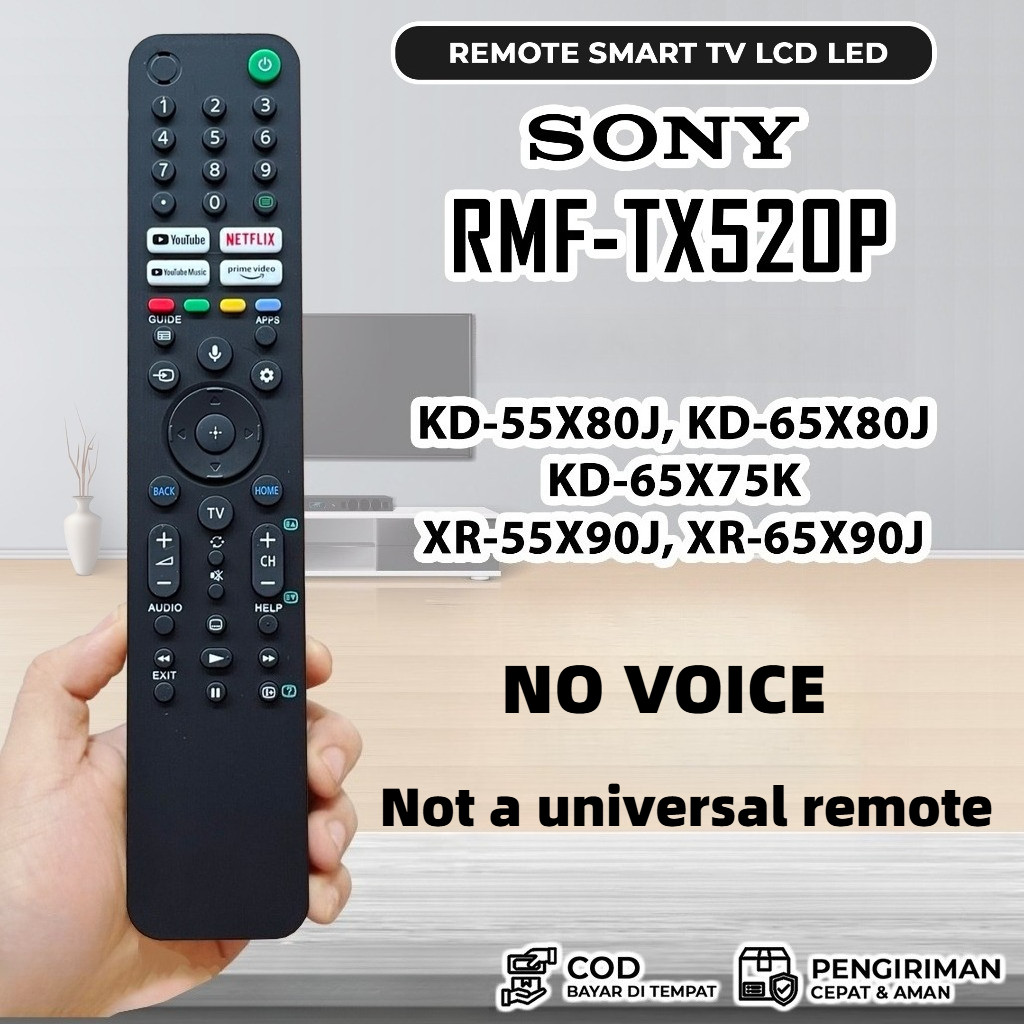 No Voice Remote sony RMF-TX520P สมาร์ท Google TV XR-55X90J XR-65X90J KD-65X80J KD-65X75K