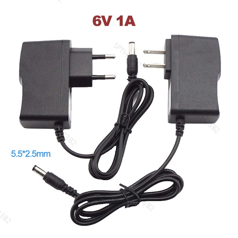 AC DC 6V 1A อะแดปเตอร์แหล่งจ่ายไฟ 5.5 มม.* 2.5 มม.กล้องวงจรปิดโมเด็ม Router Charger BP Monitor แหล่งจ่ายไฟ Adaptor EU US ปลั๊ก TH23B2
