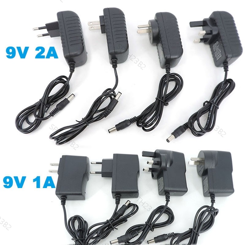 AC ถึง DC 9V 1A 2A 2000MA 1000ma EU US UK AU ปลั๊ก 5.5 มม.x2.5 มม.อะแดปเตอร์ชาร์จไฟ adaptor TH23B2
