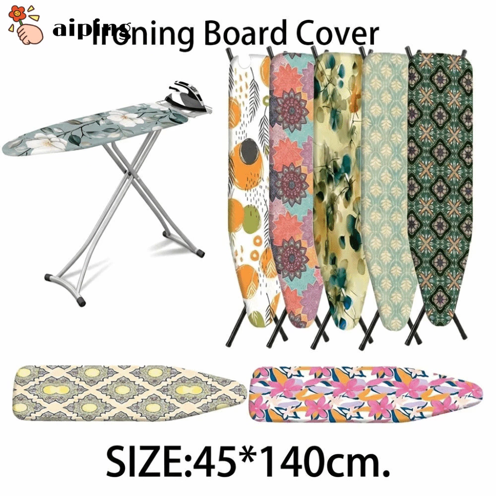 AIPING ฝาครอบที่รองรีดทนความร้อนที่ทนต่อคราบ พิมพ์ 45*140 ซม. โต๊ะรีดผ้าแบบยืดหยุ่น โต๊ะรีดผ้าแบบผ้า