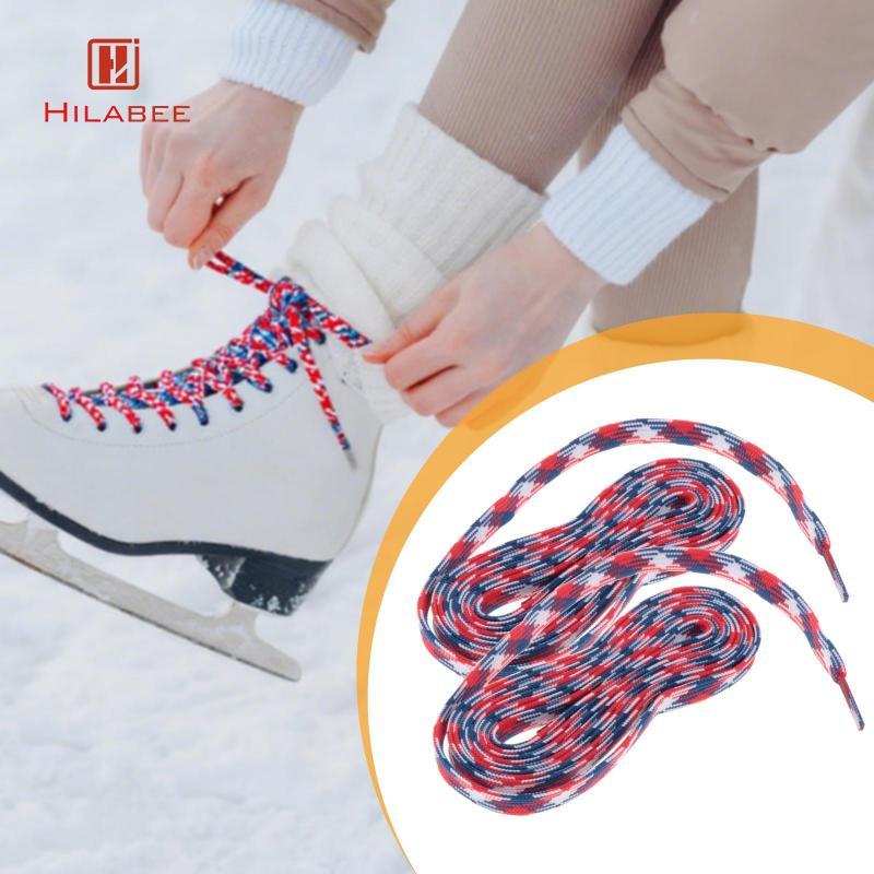 HILABEE Waxed Hockey Skate Laces Rainbow สําหรับเกียร์ Hockey Boots เด็กวัยรุ่นผู้ใหญ่
