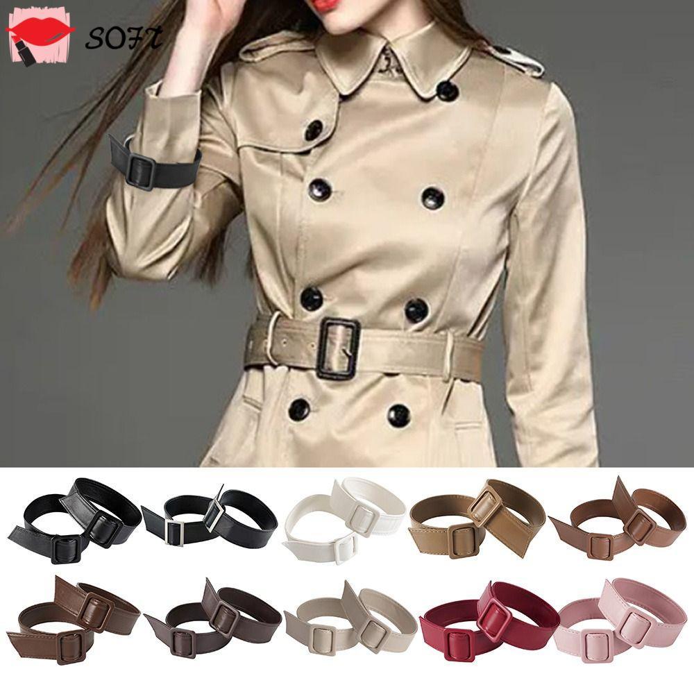 SOFTNESS Cuff Bands Strap,ทนทานเปลี่ยนหนังCuff Bands,คุณภาพสูงFauxหนังปรับแขนGarters Coat