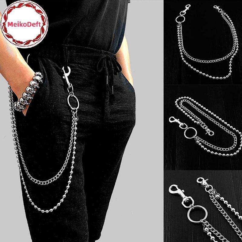 MeikoDeft Punk ผู้หญิงผู้ชาย Chain Key Chain Ro กางเกงกางเกง Jean Hip Hop Decor ของขวัญ TH