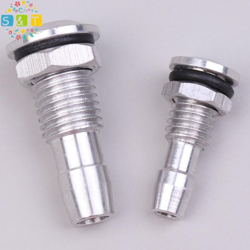 [S&T] 2PCS ใหม่อลูมิเนียมเต้าเสียบน้ําเกลียวพร้อมสกรูโอริงสําหรับ RC เรือ M6/M8 {th}